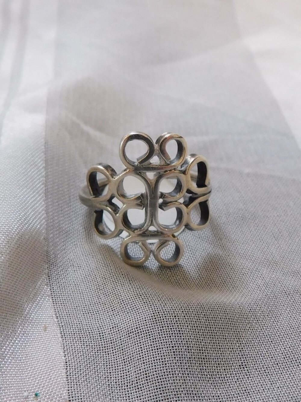 Sterling Silver Filigree Ring Size 5.75